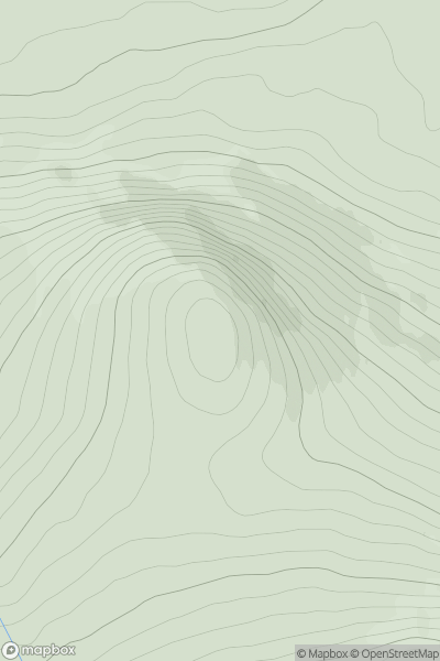 Thumbnail image for Creag Dhubh [Loch Treig to Loch Ericht] showing contour plot for surrounding peak
